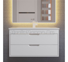 Тумба с раковиной Uperwood Modul 80 подвесная, 2 ящика, матовая белая