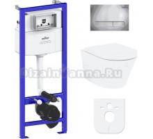 Комплект Lavinia Boho Унитаз подвесной Biore Compacto Rimless 3304101C + Крышка-сиденье Biore 33290420 с микролифтом + Инсталляция RelFix 38010010 + Кнопка RelFix 3805001C хром