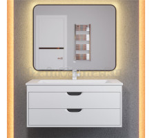 Мебель для ванной комнаты Uperwood Modul 100 подвесная, 2 ящика, матовая белая, графит