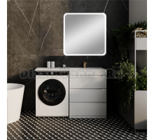 Мебель для ванной комнаты Style Line Даллас 130 R Люкс Plus напольная, белая, 3 ящика, зеркало DIWO Коломна