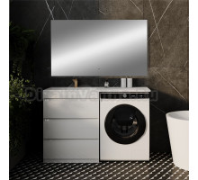 Мебель для ванной комнаты Style Line Даллас 130 L Люкс Plus напольная, белая, 3 ящика, зеркало DIWO Элиста