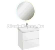 Мебель для ванной комнаты AQUATON Сканди 70 белый глянец, белый матовый, зеркало STWORKI Тронхейм