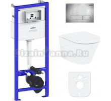Комплект Lavinia Boho Унитаз подвесной Biore Rimless 3304102R + Крышка-сиденье Biore 33290410 с микролифтом + Инсталляция RelFix 38010010 + Кнопка RelFix 3805001C хром
