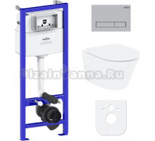 Комплект Lavinia Boho Унитаз подвесной Biore Rimless 3304102R + Крышка-сиденье Biore 33290410 с микролифтом + Инсталляция RelFix 38010010 + Кнопка RelFix 380501MC матовый хром