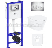 Комплект Lavinia Boho Унитаз подвесной Biore Rimless 3304102R + Крышка-сиденье Biore 33290410 с микролифтом + Инсталляция RelFix 38010010 + Кнопка RelFix 3805002C хром