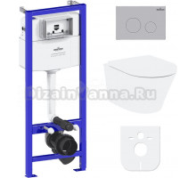 Комплект Lavinia Boho Унитаз подвесной Biore Rimless 3304102R + Крышка-сиденье Biore 33290410 с микролифтом + Инсталляция RelFix 38010010 + Кнопка RelFix 380502MC матовый хром