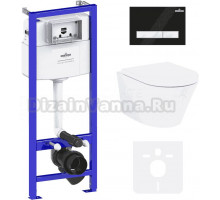 Комплект Lavinia Boho Унитаз подвесной Biore Rimless 3304102R + Крышка-сиденье Biore 33290410 с микролифтом + Инсталляция RelFix 38010010 + Кнопка RelFix 38050601 матовая черная, белая