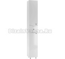 Шкаф-пенал для ванной Айсберг Волна 30 L белый, с ящиком