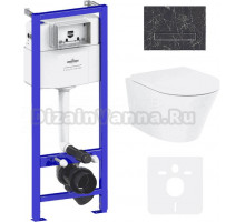 Комплект Lavinia Boho Унитаз подвесной Biore Rimless 3304102R + Крышка-сиденье Biore 33290410 с микролифтом + Инсталляция RelFix 38010010 + Кнопка RelFix 38050901 greek black