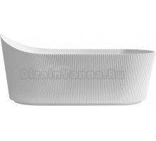 Акриловая ванна Abber AB9445MW 170x80 см, отдельностоящая, белая матовая, овальная, с каркасом, со сливом-переливом