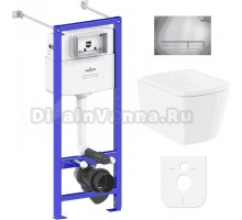 Комплект Lavinia Boho Унитаз подвесной Aveo Rimless 3306101R + Крышка-сиденье Aveo 33290600 с микролифтом + Инсталляция RelFix 38010020 + Кнопка RelFix 3805001C хром