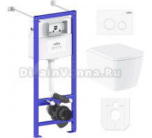 Комплект Lavinia Boho Унитаз подвесной Aveo Rimless 3306101R + Крышка-сиденье Aveo 33290600 с микролифтом + Инсталляция RelFix 38010020 + Кнопка RelFix 3805002W белая