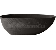 Акриловая ванна Abber Karbon AK9011-1.7 170x80 см, отдельностоящая, черная, овальная, с донным клапаном