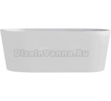 Акриловая ванна Abber AB9209MW 170x80 см, отдельностоящая, белая матовая, овальная, с каркасом, со сливом-переливом