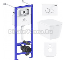 Комплект Lavinia Boho Унитаз подвесной Aveo Rimless 3306101R + Крышка-сиденье Aveo 33290600 с микролифтом + Инсталляция RelFix 38010020 + Кнопка RelFix 3805004W белая, хром