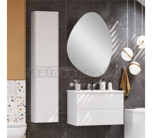 Мебель для ванной комнаты AQUATON Сохо 75 подвесная, белая глянцевая, зеркало DIWO Валдай