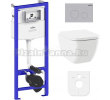 Комплект Унитаз подвесной безободковый One Rimless 3302103R + Быстросъемное сиденье микролифт 33290200 + Система инсталляции для унитазов Relfix 38010010 + Кнопка смыва Relfix 380502MC матовый хром