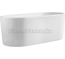 Акриловая ванна Abber AB9272-1.6 160x70 см, отдельностоящая, белая, овальная, с каркасом, со сливом-переливом