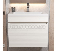Тумба с раковиной Uperwood Eva 50 подвесная, 2 дверцы, дуб харбор белый