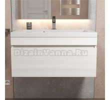 Тумба с раковиной Uperwood Eva 75 подвесная, 1 ящик, дуб харбор белый