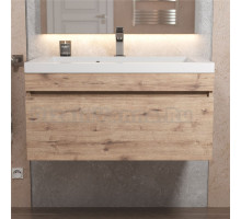 Тумба с раковиной Uperwood Eva 75 подвесная, 1 ящик, крафт табачный