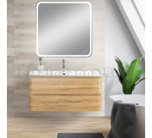 Мебель для ванной комнаты BelBagno Albano 80 подвесная, rovere rustico, зеркало DIWO Коломна