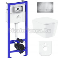 Комплект Lavinia Boho Унитаз подвесной Aveo Rimless 3306101R + Крышка-сиденье Aveo 33290600 с микролифтом + Инсталляция RelFix 38010010 + Кнопка RelFix 3805001C хром