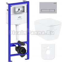 Комплект Lavinia Boho Унитаз подвесной Aveo Rimless 3306101R + Крышка-сиденье Aveo 33290600 с микролифтом + Инсталляция RelFix 38010010 + Кнопка RelFix 380501MC матовый хром