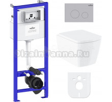 Комплект Lavinia Boho Унитаз подвесной Aveo Rimless 3306101R + Крышка-сиденье Aveo 33290600 с микролифтом + Инсталляция RelFix 38010010 + Кнопка RelFix 380502MC матовый хром