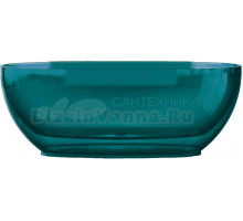 Акриловая ванна Abber Kristall AT9703 Aquamarin 170x75 см, отдельностоящая, бирюзовая, овальная, с донным клапаном