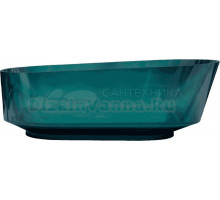 Акриловая ванна Abber Kristall AT9706 Aquamarin 170x80 см, отдельностоящая, бирюзовая, овальная, с донным клапаном