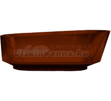 Акриловая ванна Abber Kristall AT9706 Opal 170x80 см, отдельностоящая, коричневая, овальная, с донным клапаном