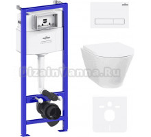 Комплект Lavinia Boho Унитаз подвесной Elegant Rimless 3308101R + Крышка-сиденье Elegant 33290700 с микролифтом + Инсталляция RelFix 38010010 + Кнопка RelFix 3805001W белая