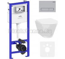 Комплект Lavinia Boho Унитаз подвесной Elegant Rimless 3308101R + Крышка-сиденье Elegant 33290700 с микролифтом + Инсталляция RelFix 38010010 + Кнопка RelFix 380501MC матовый хром