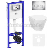 Комплект Lavinia Boho Унитаз подвесной Elegant Rimless 3308101R + Крышка-сиденье Elegant 33290700 с микролифтом + Инсталляция RelFix 38010010 + Кнопка RelFix 3805002C хром