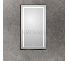 Зеркало BelBagno Kraft 90x50, с подсветкой, с подогревом, черный