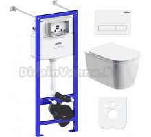 Комплект Lavinia Boho Унитаз подвесной Bell Pro Rimless 3301101R + Крышка-сиденье Bell Pro 33290100 с микролифтом + Инсталляция RelFix 38010020 + Кнопка RelFix 3805001W белая