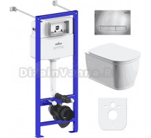 Комплект Lavinia Boho Унитаз подвесной Bell Pro Rimless 3301101R + Крышка-сиденье Bell Pro 33290100 с микролифтом + Инсталляция RelFix 38010020 + Кнопка RelFix 3805001C хром