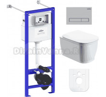 Комплект Lavinia Boho Унитаз подвесной Bell Pro Rimless 3301101R + Крышка-сиденье Bell Pro 33290100 с микролифтом + Инсталляция RelFix 38010020 + Кнопка RelFix 380501MC матовый хром