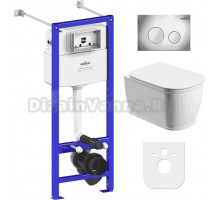 Комплект Lavinia Boho Унитаз подвесной Bell Pro Rimless 3301101R + Крышка-сиденье Bell Pro 33290100 с микролифтом + Инсталляция RelFix 38010020 + Кнопка RelFix 3805002C хром