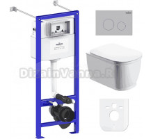 Комплект Lavinia Boho Унитаз подвесной Bell Pro Rimless 3301101R + Крышка-сиденье Bell Pro 33290100 с микролифтом + Инсталляция RelFix 38010020 + Кнопка RelFix 380502MC матовый хром