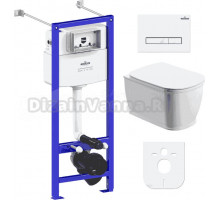 Комплект Lavinia Boho Унитаз подвесной Bell Pro Rimless 3301101R + Крышка-сиденье Bell Pro 33290100 с микролифтом + Инсталляция RelFix 38010020 + Кнопка RelFix 3805003W белая, хром