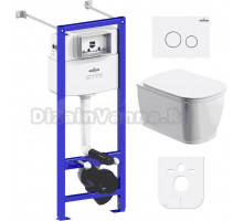 Комплект Lavinia Boho Унитаз подвесной Bell Pro Rimless 3301101R + Крышка-сиденье Bell Pro 33290100 с микролифтом + Инсталляция RelFix 38010020 + Кнопка RelFix 3805004W белая, хром