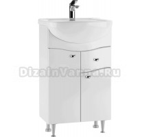 Тумба под раковину без столешницы Айсберг Волна 50 напольная, 2 дверцы, 1 ящик, белая