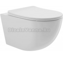 Унитаз подвесной Aqueduto Ovo OVO0110 с ершиком Ridder Kira белый