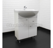 Тумба под раковину без столешницы Айсберг Классик 55 напольная, 2 дверцы, 1 ящик, белая