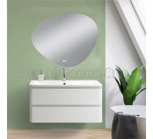 Мебель для ванной комнаты BelBagno Albano 80 подвесная, bianco lucido, зеркало STWORKI Муле 80