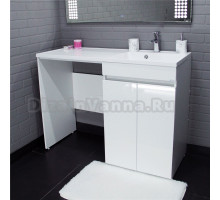 Тумба под раковину без столешницы Айсберг Норма 120 напольная, 2 дверцы, под стиральную машину, универсальная, белая