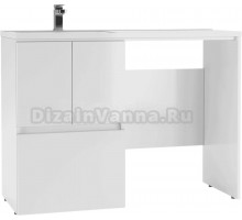 Тумба под раковину без столешницы Айсберг Норма 120 напольная, 2 дверцы, 1 ящик, под стиральную машину, универсальный, белая