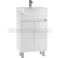 Тумба под раковину без столешницы Айсберг Норма Уют 50 напольная, 2 дверцы, белая